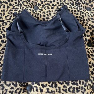 GOLDHINGE Black Low Back Sports Bra SZ S/M